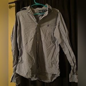 Ralph Lauren men’s medium custom fit blue and white button up shirt